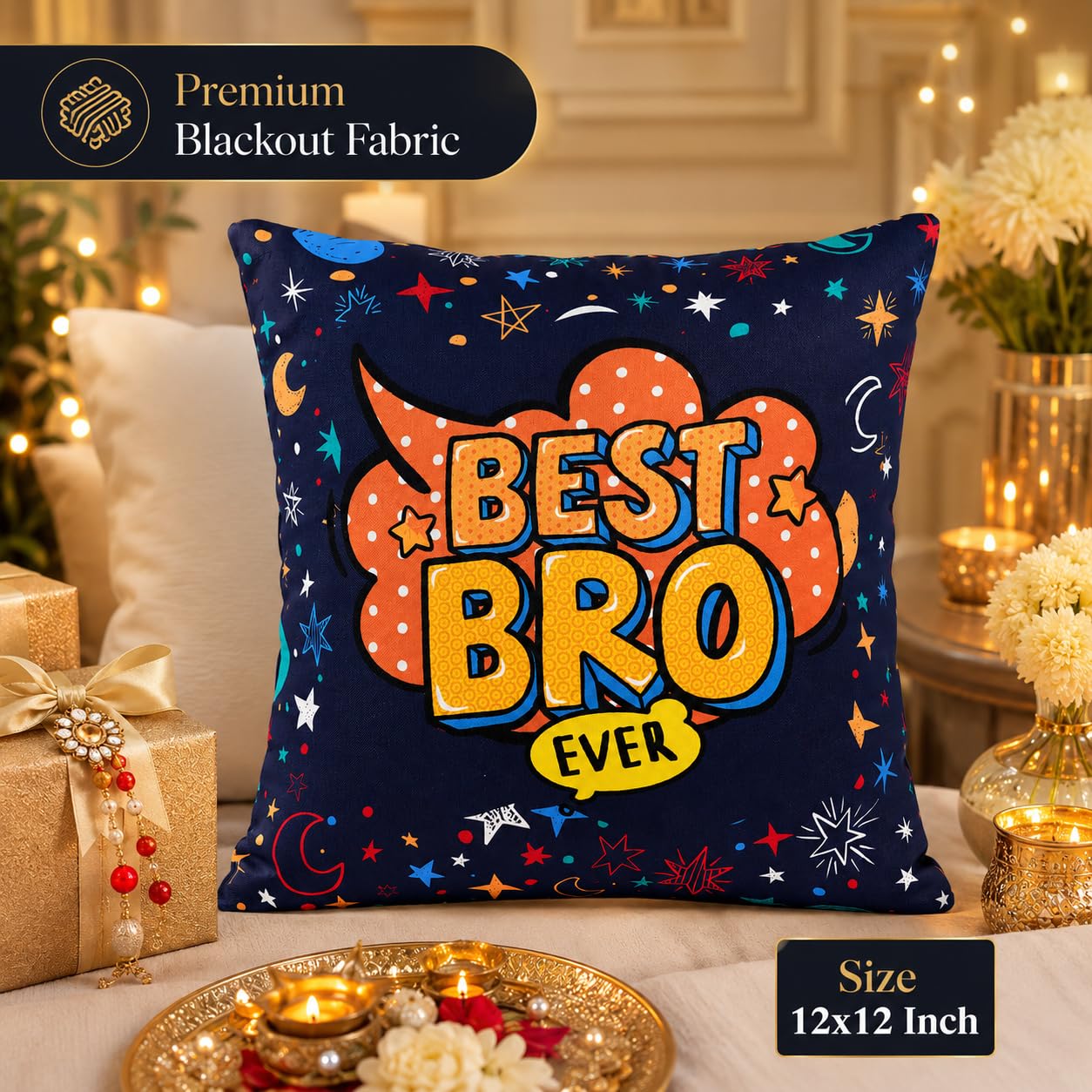 Dreamica Set of 2 Designer Rakhi for Brother | Combo with ‘My Brother Is Awesome’ Fridge Magnet, Tilak Set (Roli-Chawal), and Greeting Card | Best Rakhi Gift For Brother (Rakhi-92)